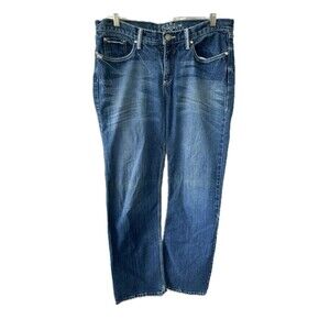 Cruel Girl Slim Caroline Medium Wash Factory Faded Embroidered Pockets Jeans 11L